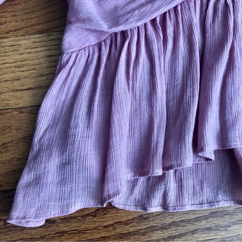 Free People Daia Dusty pink v-neck ruffle bell sleeve blouse Women’s Size M NWT - Picture 7 of 15